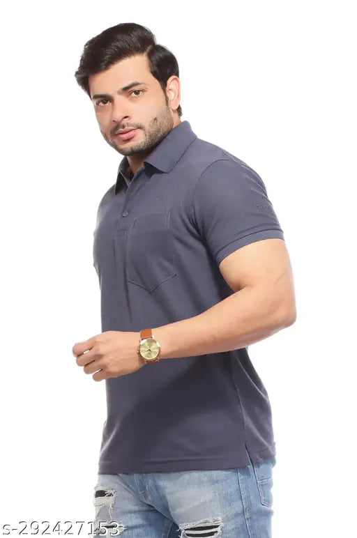 MENS SOLID POLO T - SHIRT