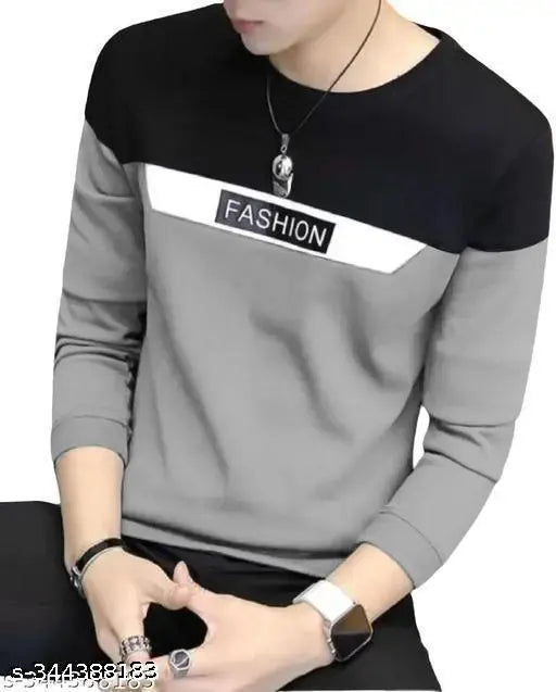 Men'S Round Neck Cotton Blend Tshirt